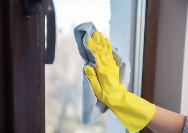 Yellow Flocklined Rubber Gloves - Sold By The Case - Image 5