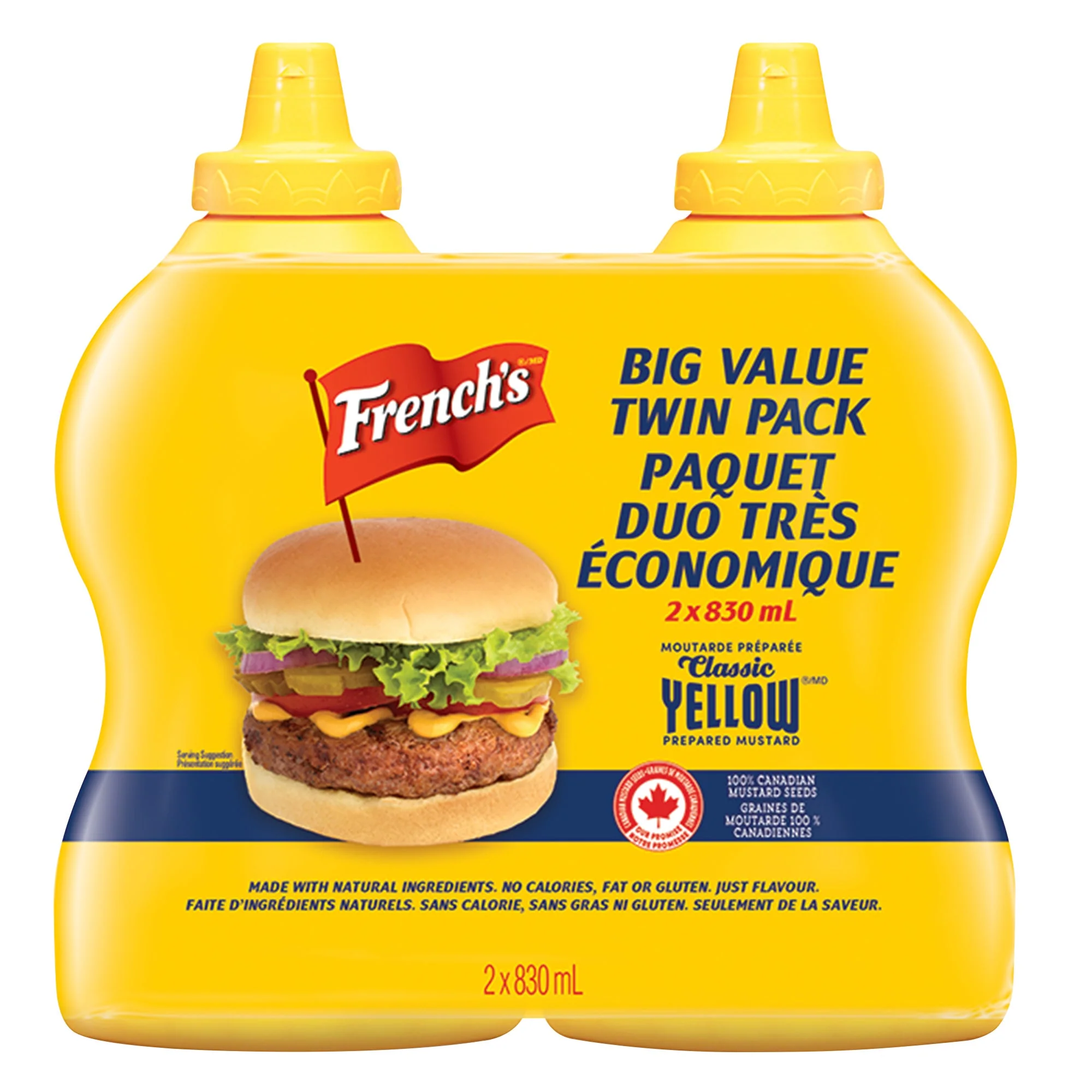 Yellow Mustard - 4 Cases x 2 Bottles x 830 mL - French’s - Canadian Distribution - Ships Free Within Canada on Orders Above CAD $199 - Image 2