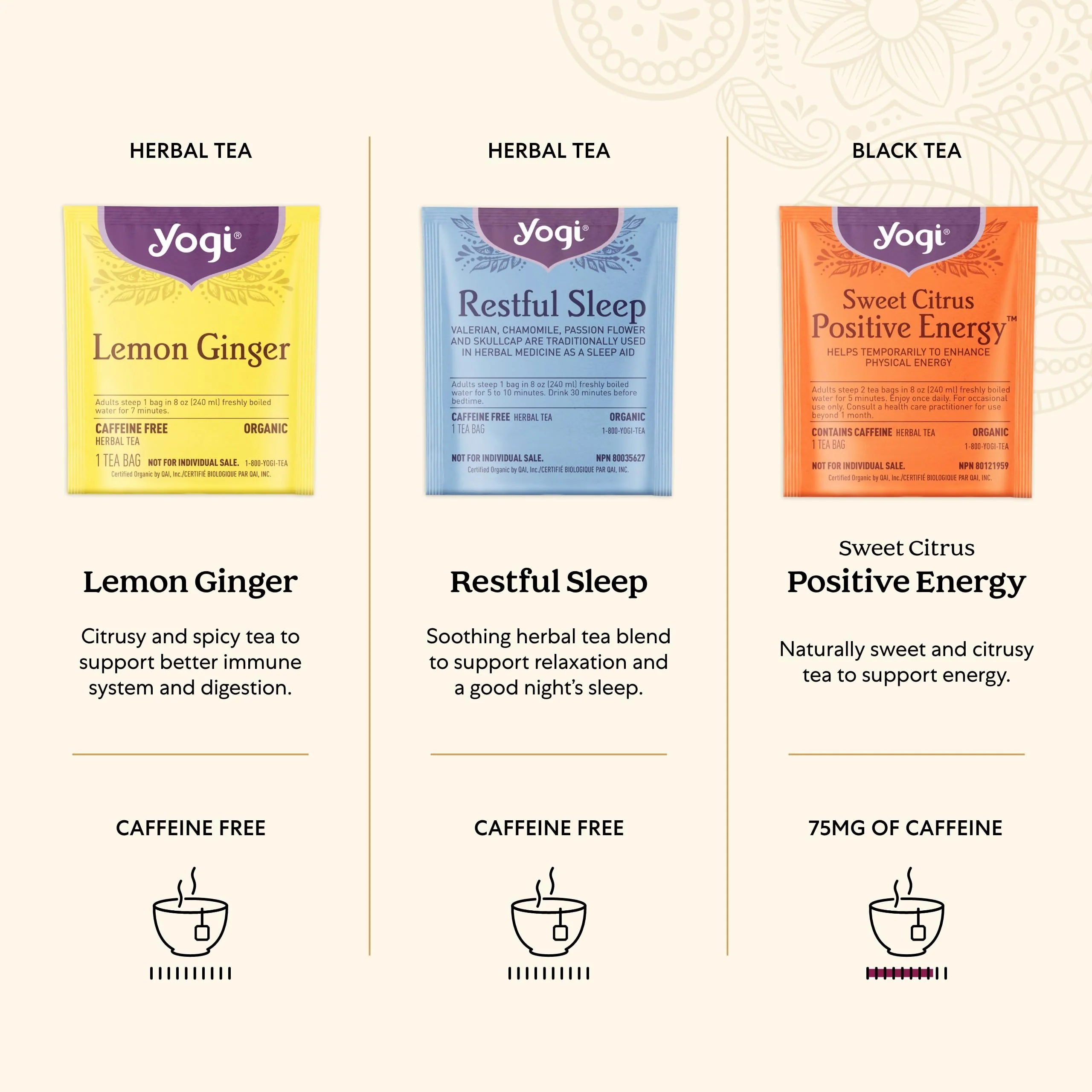 Yogi – Organic Tea Sampler – Assorted Wellness Teas – 45 Bags - Canadian Distribution - Ships Free Within Canada on Orders Above CAD $199 - Image 4