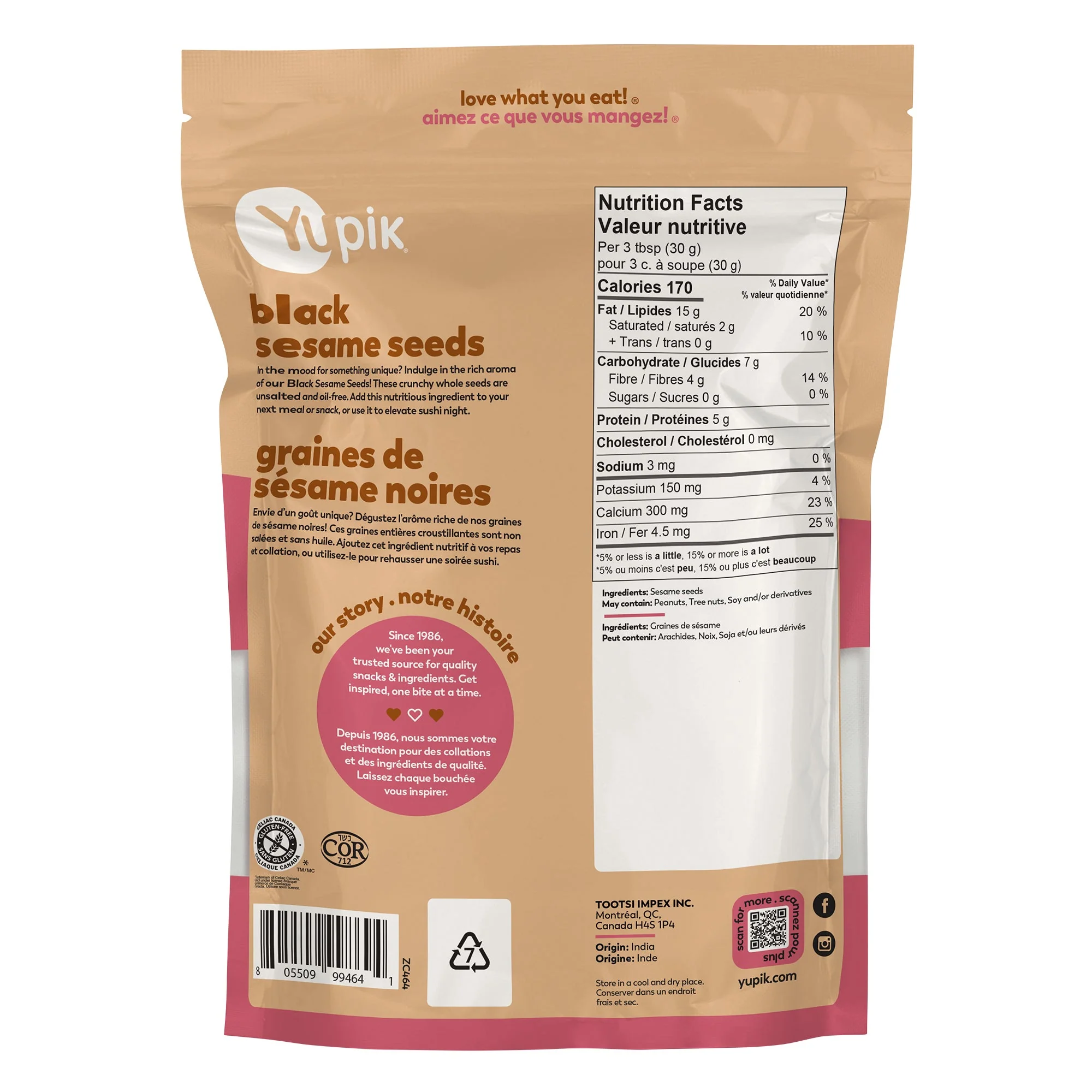 Yupik Black Sesame Seeds - 4 x 2 kg - Grocery and Food Items - Canadian Distribution - Ships Free Within Canada on Orders Above CAD $199 - Image 2