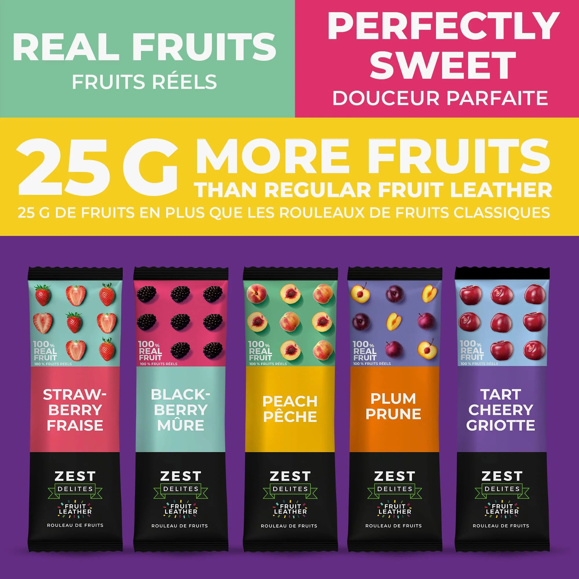 Zest Delites โ Fruit Leather Lavashak โ Mixed Fruit โ 50 ร 25g โ Individually wrapped - Canadian Distribution - Ships Free Within Canada on Orders Above CAD $199 - Image 3